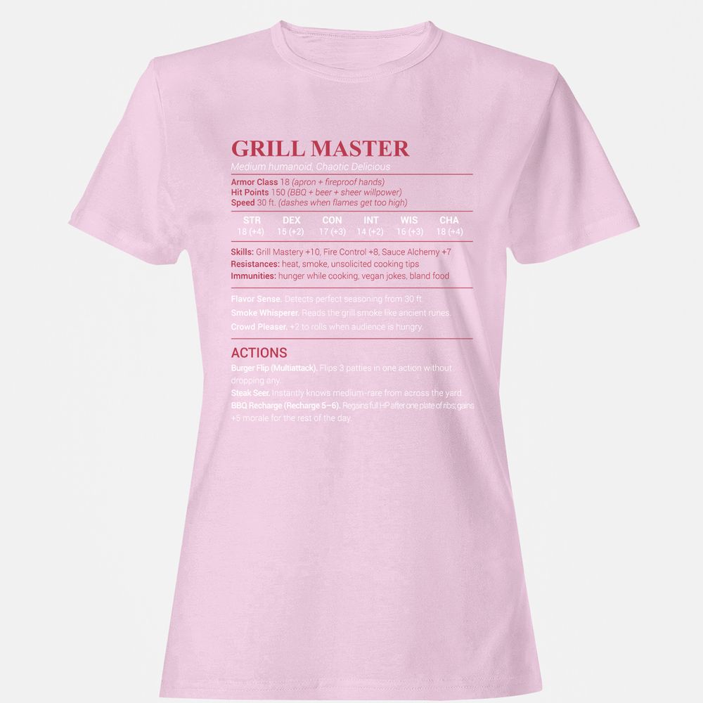 Grill Master Women's T-Shirt - Light Pink - 9