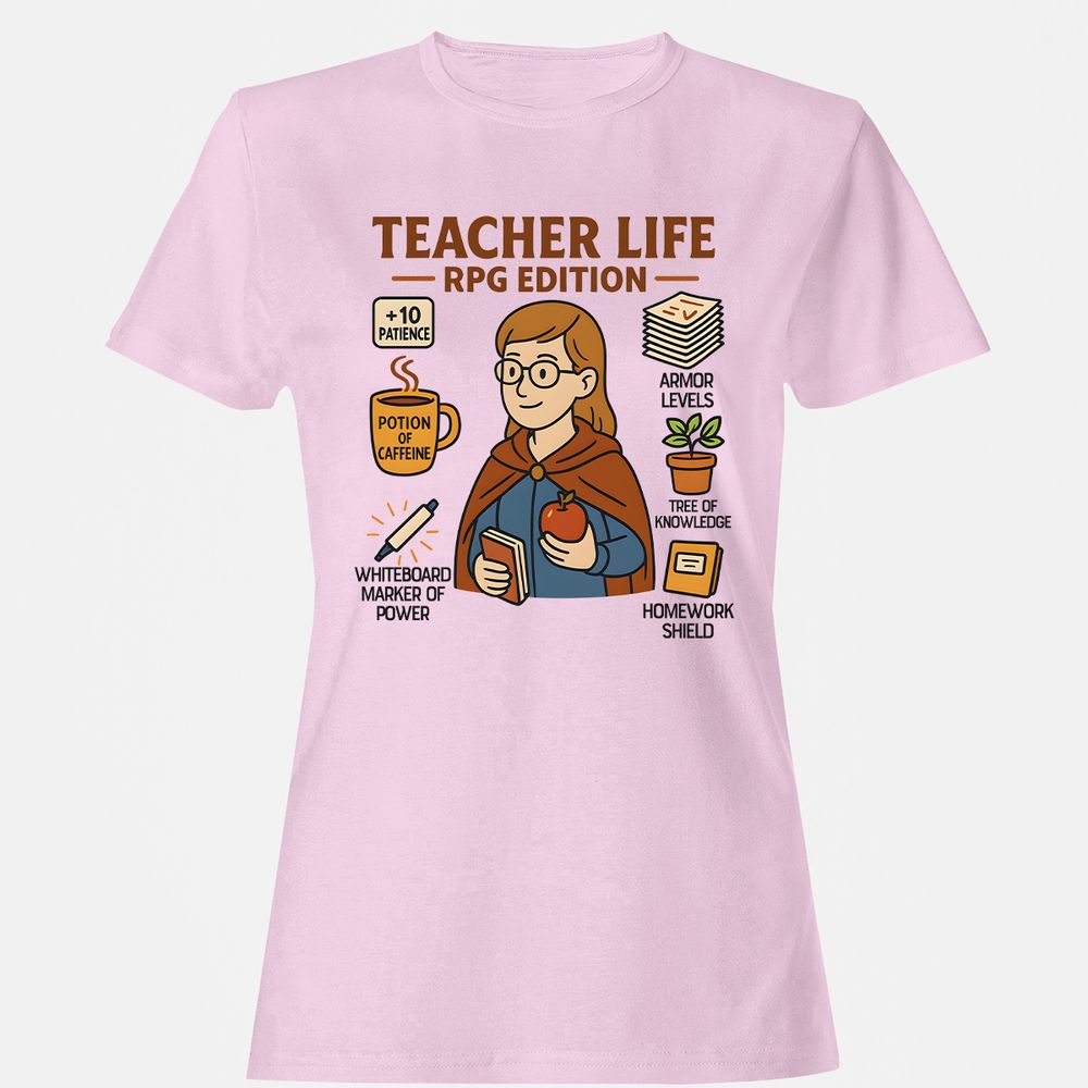 Teacher Life RPG Edition Women's T-Shirt - Light Pink - 9