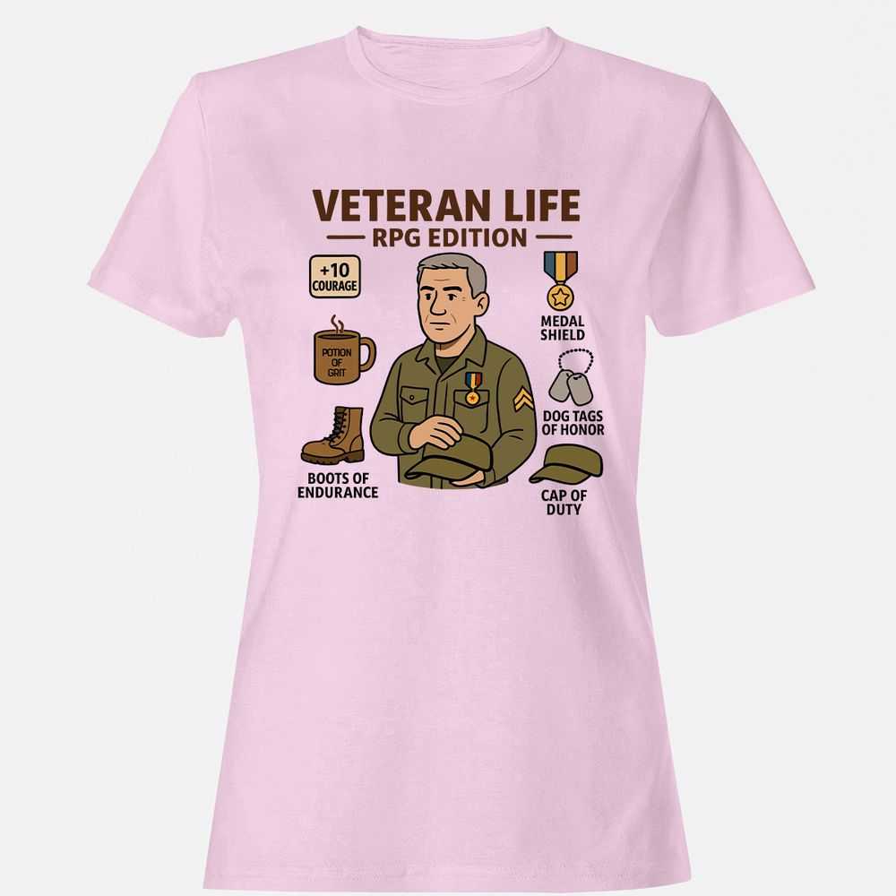 Veteran Life RPG Edition Women's T-Shirt - Light Pink - 9