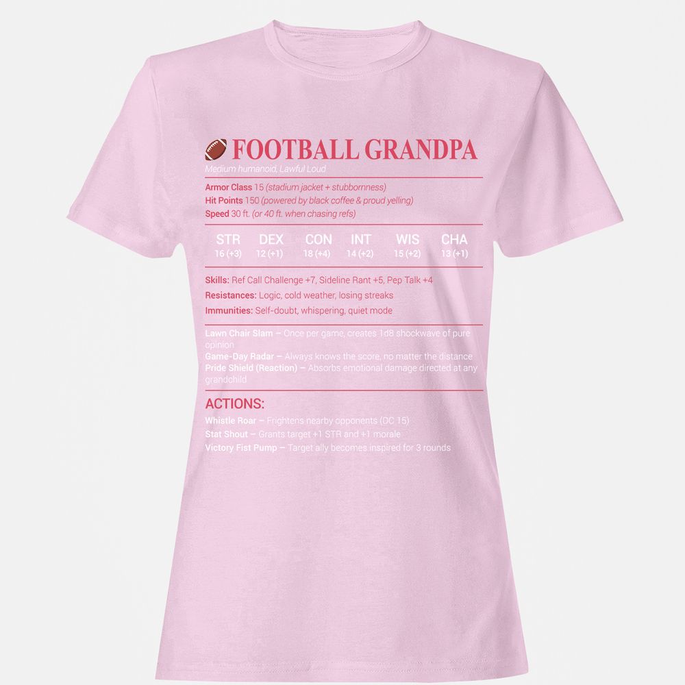 Football Grandpa Women's T-Shirt - Light Pink - 9