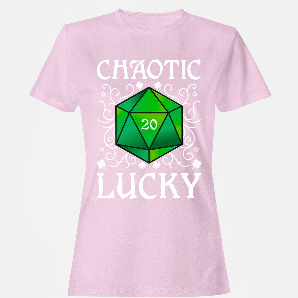 Chaotic Lucky D20 Dice Women's T-Shirt - Light Pink - 9