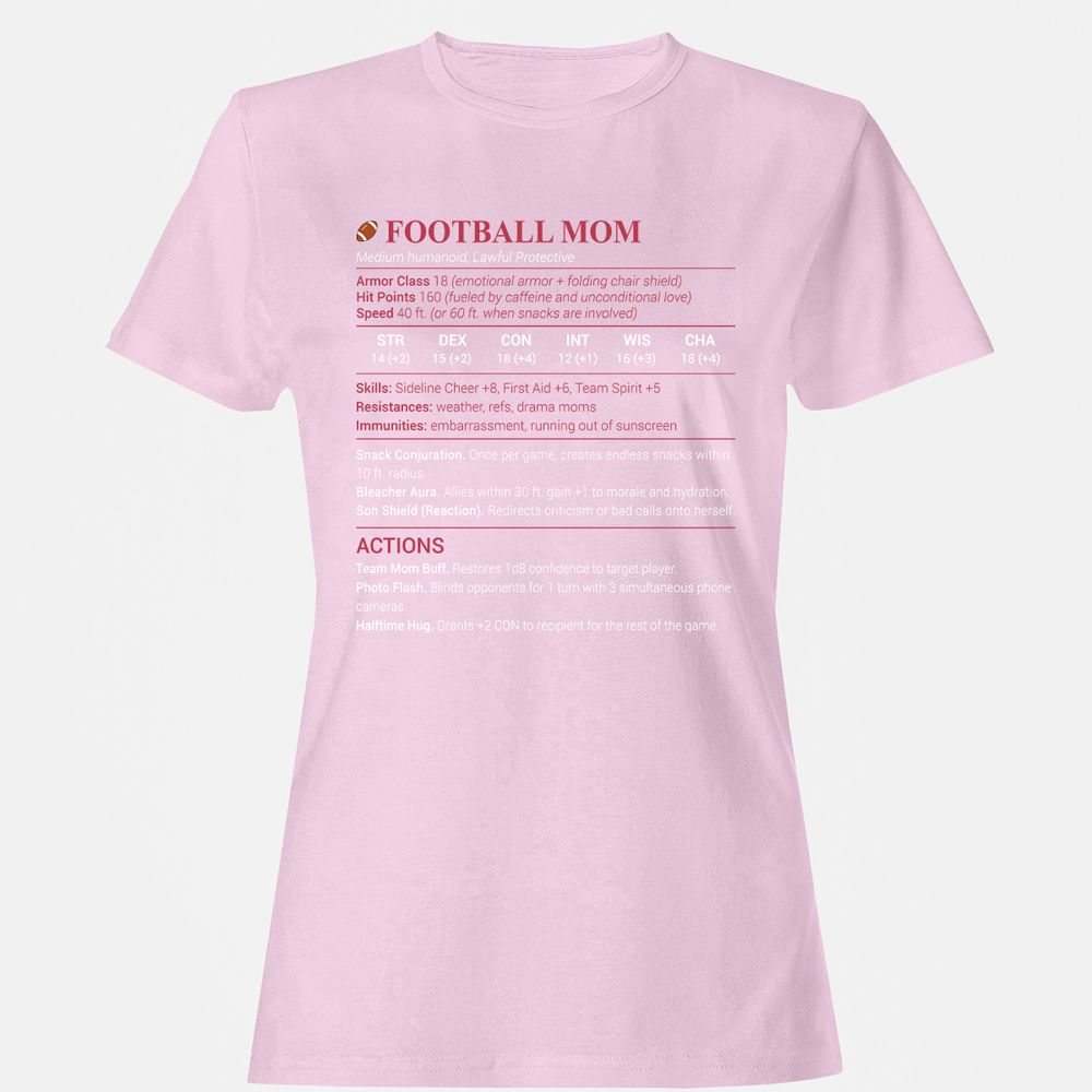 Football Mom Women's T-Shirt - Light Pink - 9