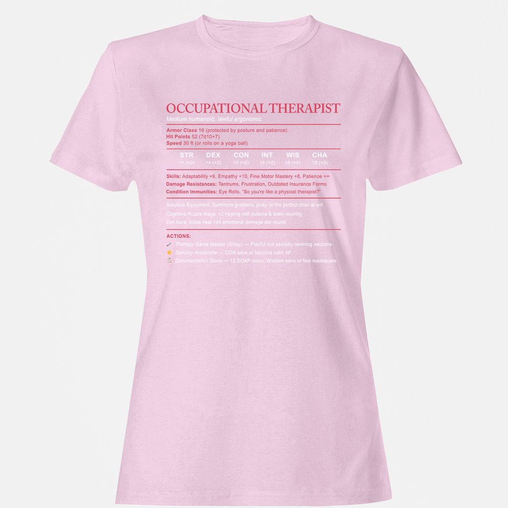 Occupational Therapist Stats Women's T-Shirt - Light Pink - 9