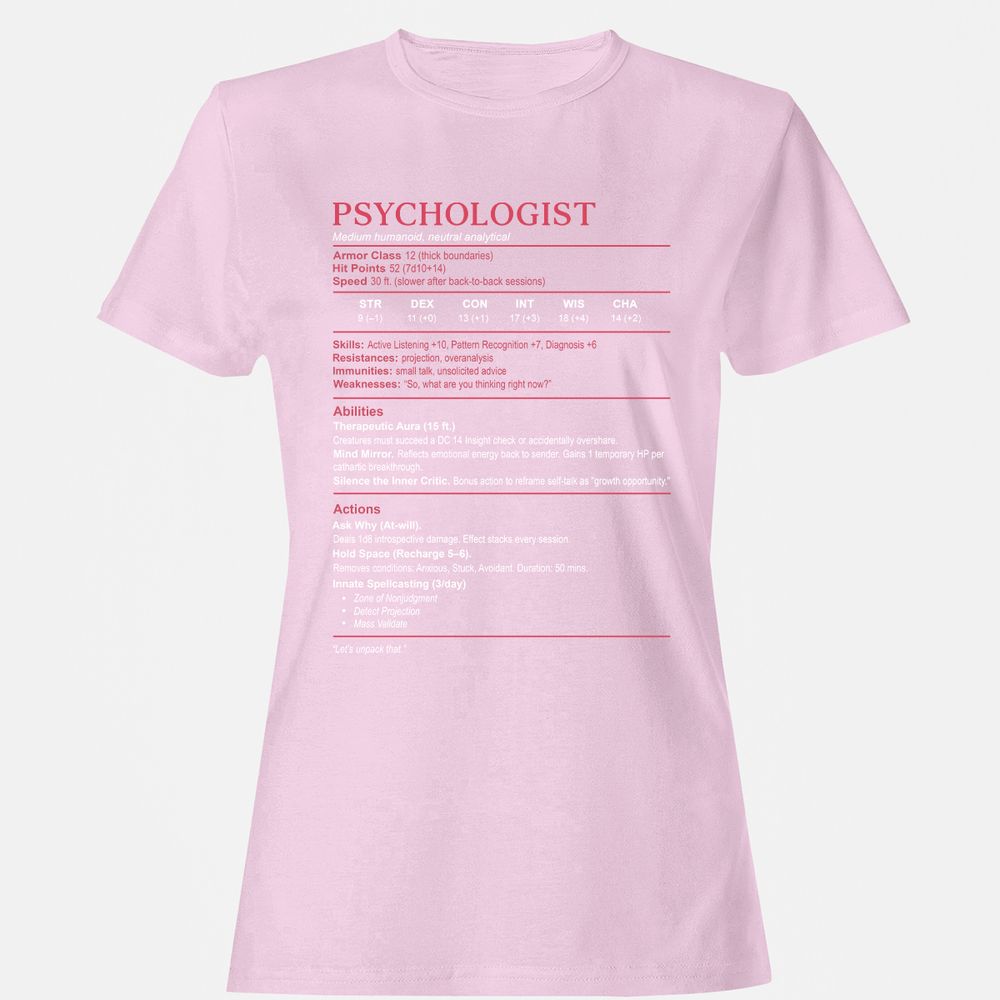 Psychologist Stats Women's T-Shirt - Light Pink - 9