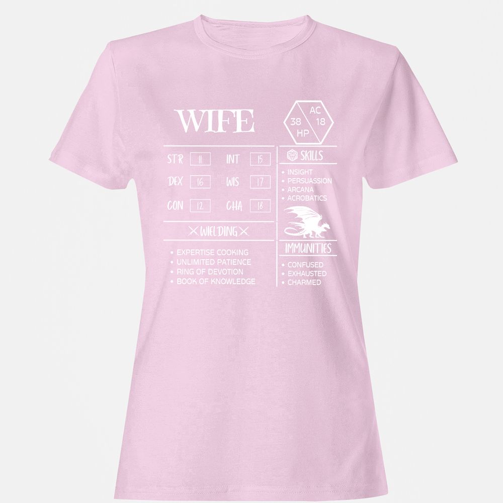 Wife Stats 2 Women's T-Shirt - Light Pink - 9