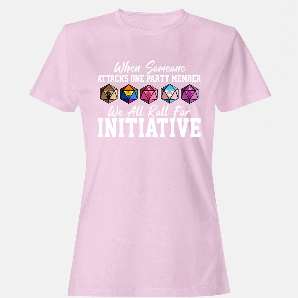 LGBT Roll For Initiative Women's T-Shirt - Light Pink - 9