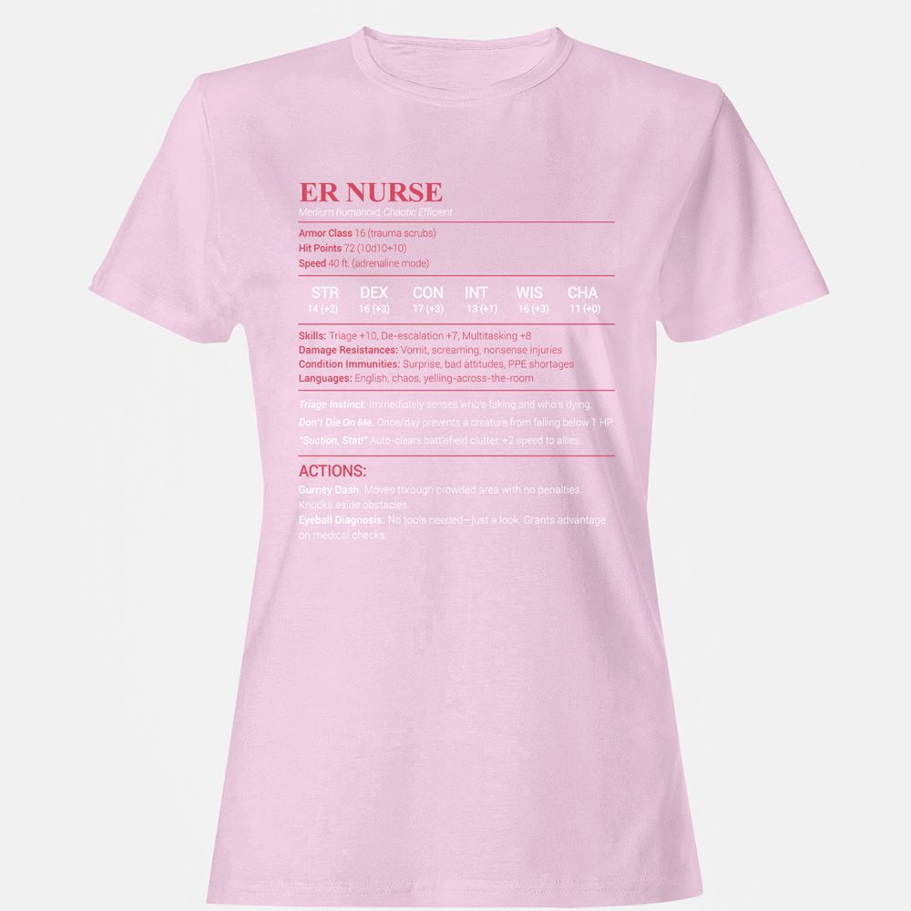 ER Nurse Women's T-Shirt - Light Pink - 9