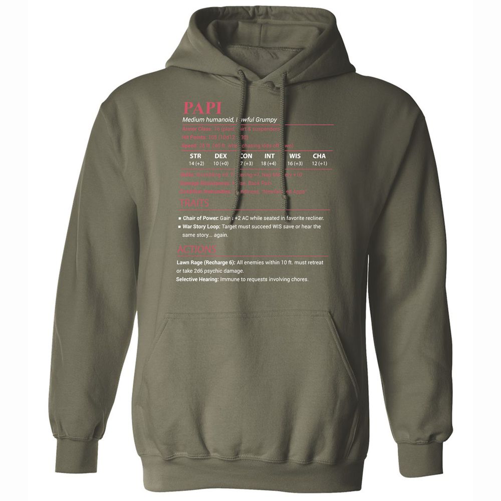 Papi Stats Classic Unisex Hoodie - Military Green - 9