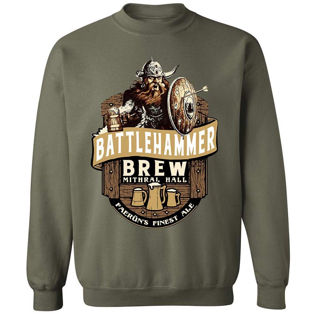 Battlehammer Brew Classic Unisex Sweatshirt - Military Green - 9
