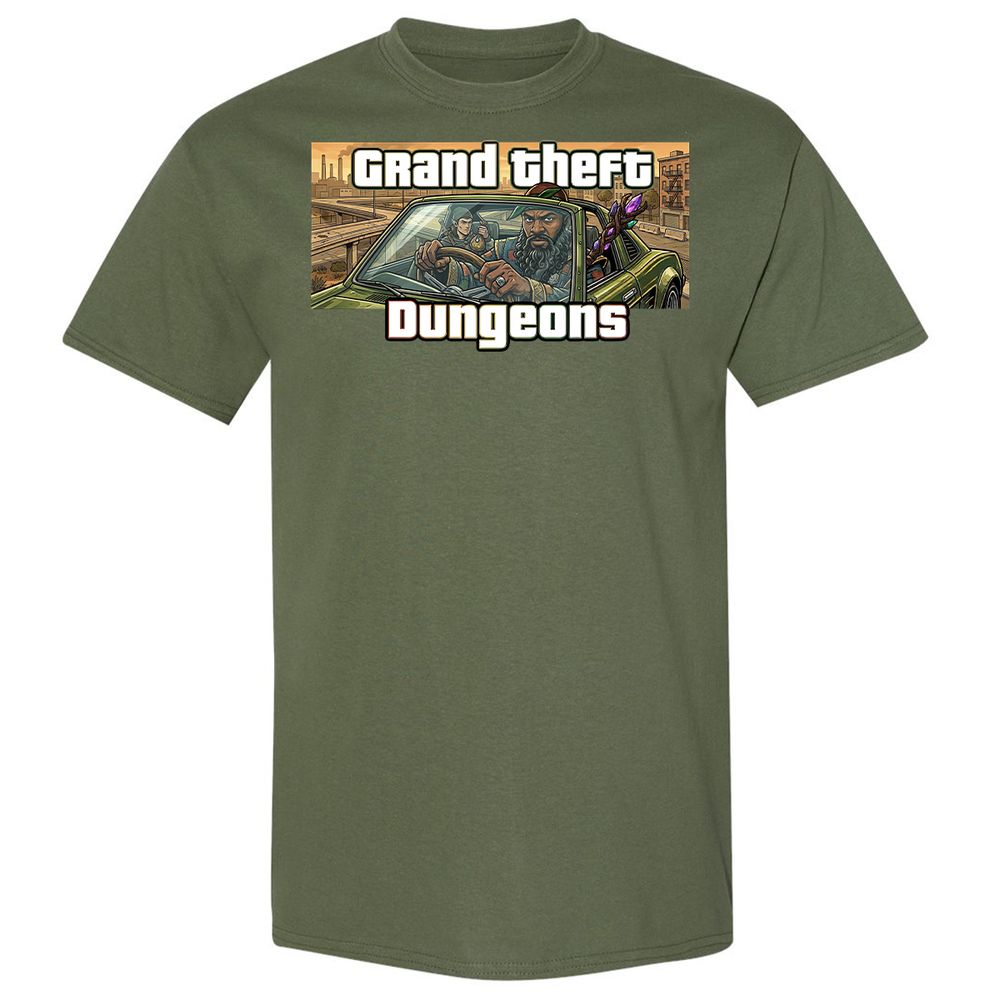 Grand Theft Dungeons Classic Unisex T-Shirt - Military Green - 9