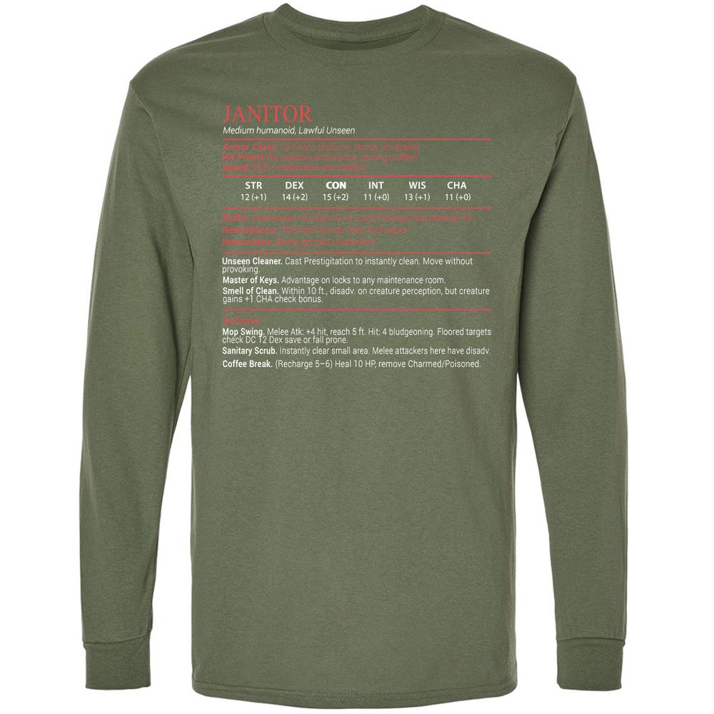 Janitor Stats Block - Military Green - 9
