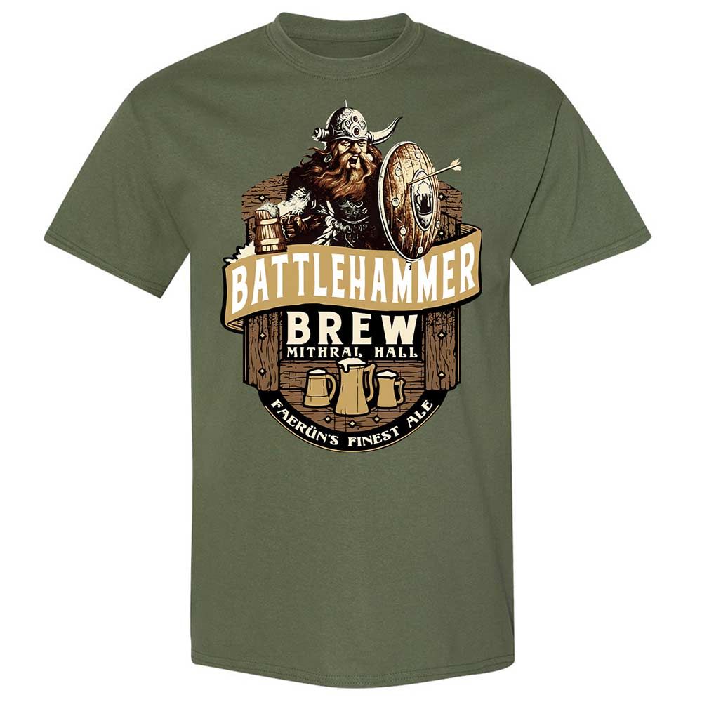 Battlehammer Brew Classic Unisex T-Shirt - Military Green - 9