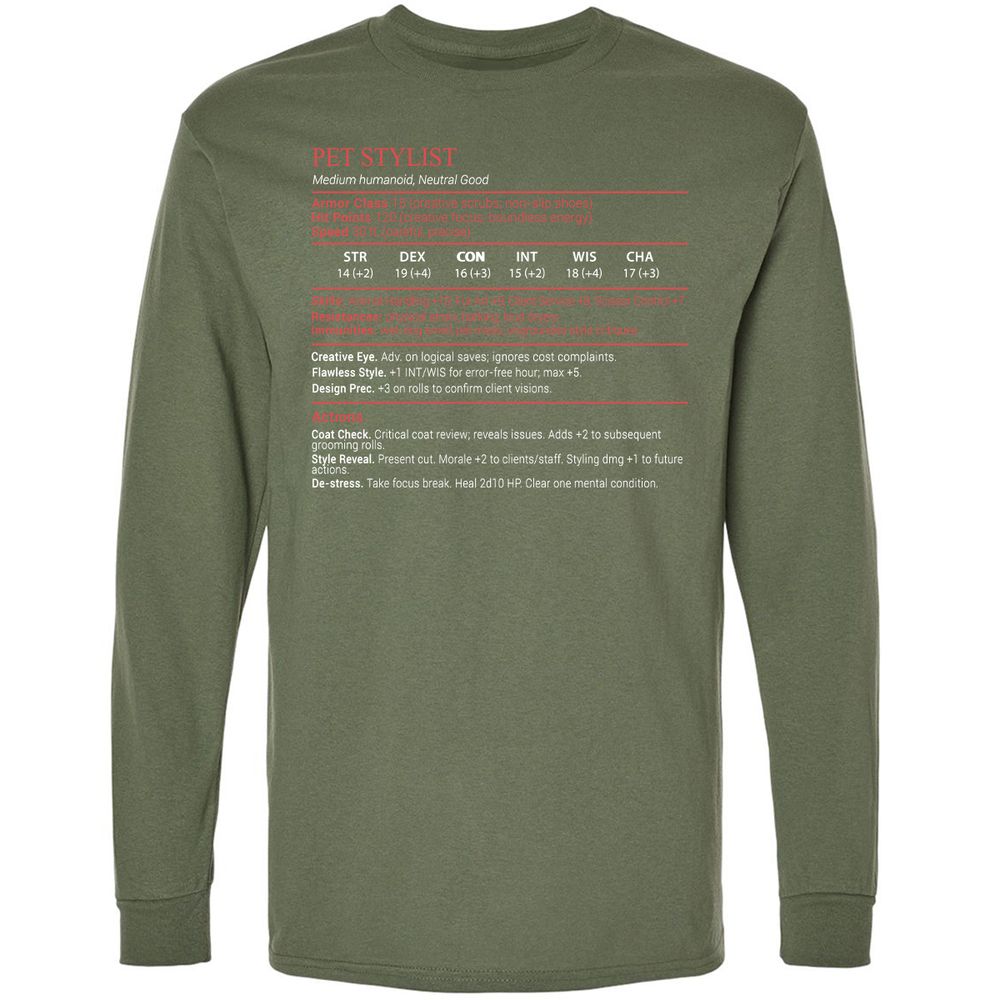 Pet Stylist Stats Block - Military Green - 9