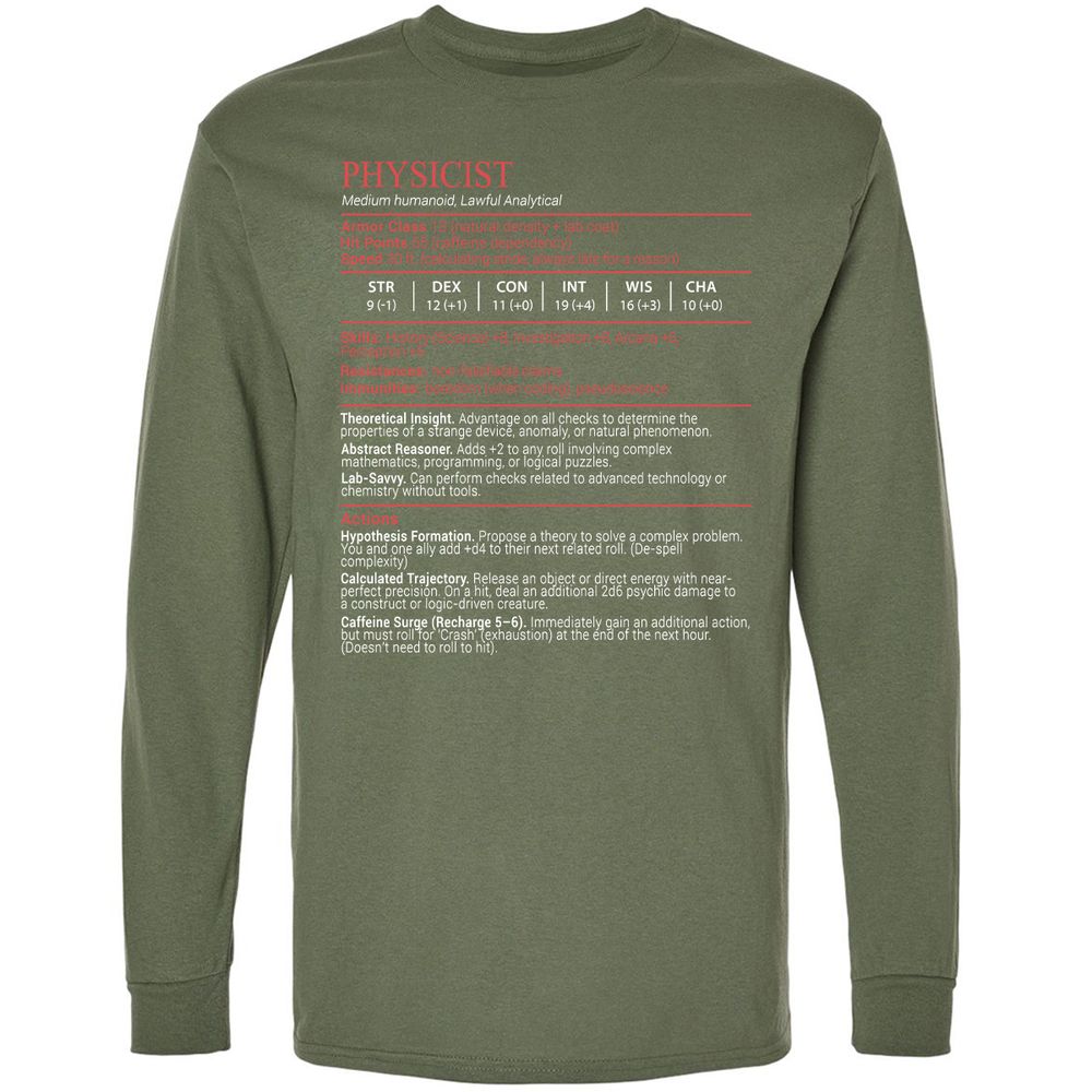 Physicist Stats Block - Military Green - 9