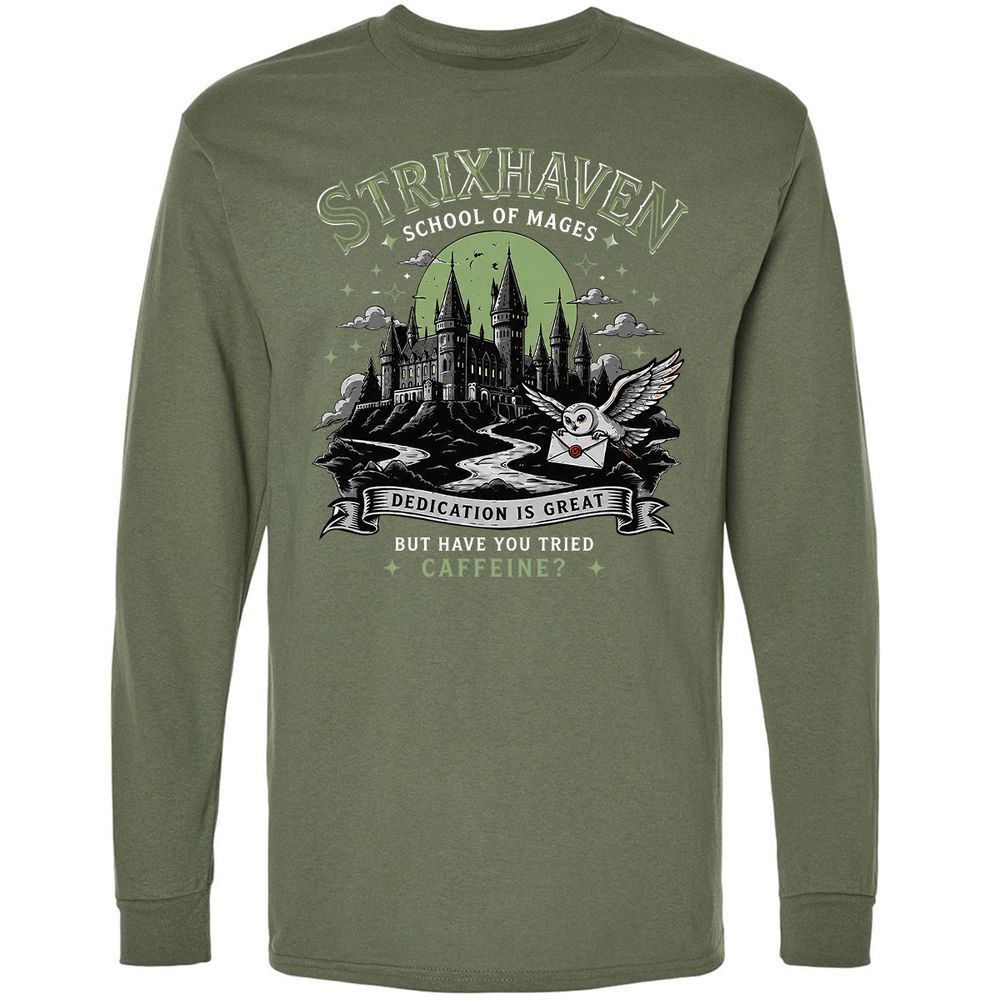 Strixhaven - School Of Mages Long Sleeve T-Shirt - Military Green - 9