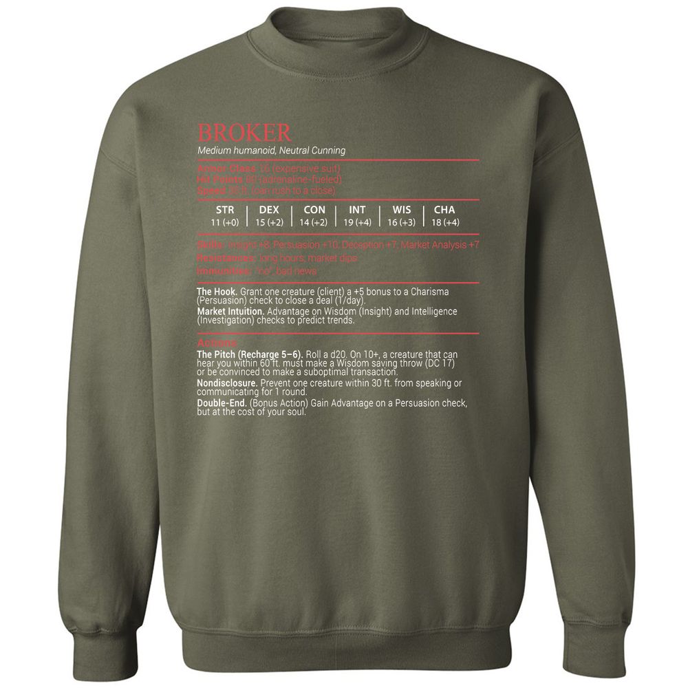 Broker Stats Block - Military Green - 9