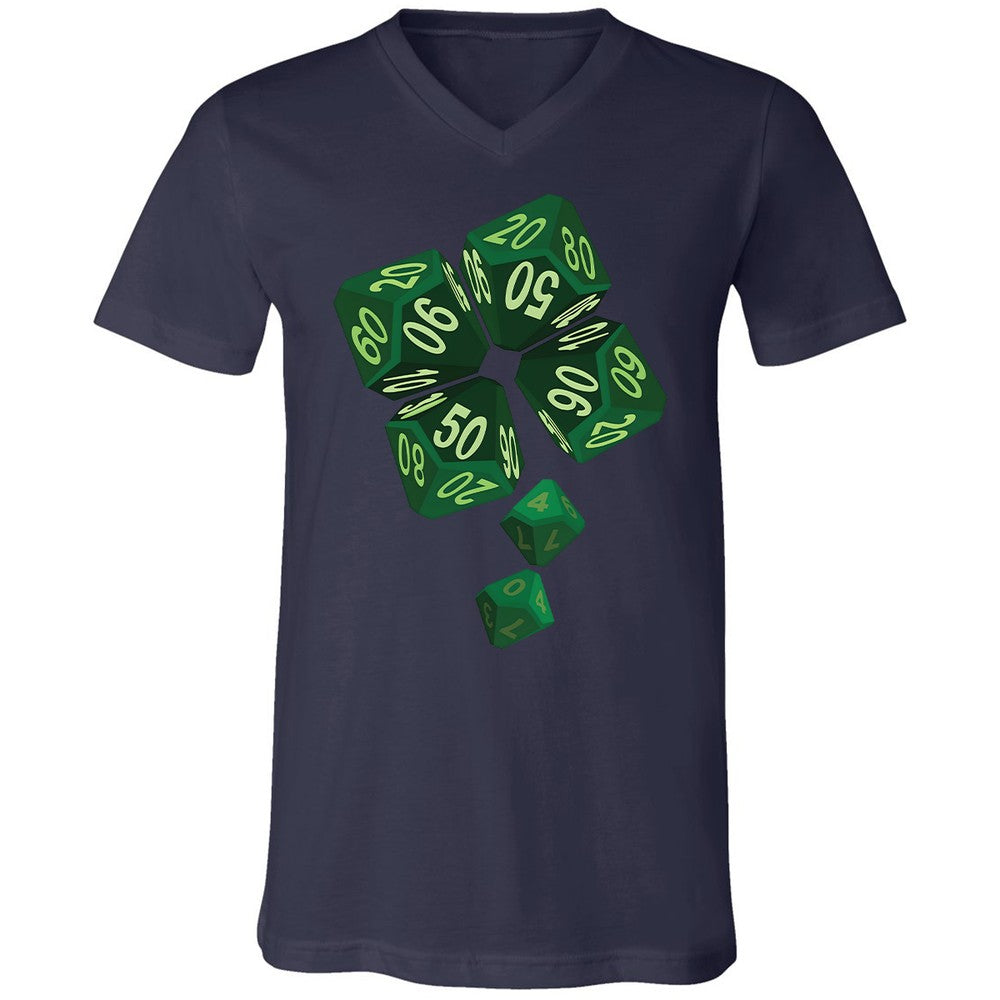 Dice Clover Unisex V-Neck T-Shirt - Navy - 9