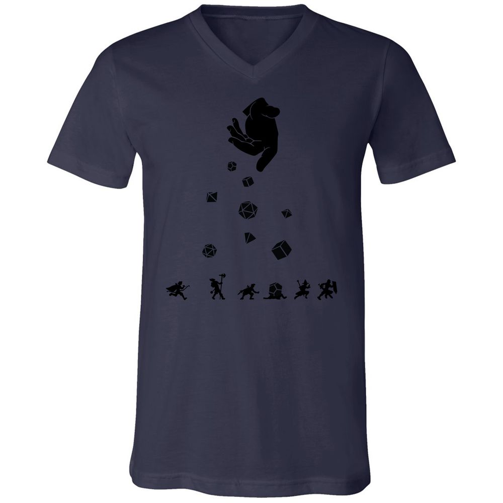 Rocks Fall, Everyone Dice Unisex V-Neck T-Shirt - Navy - 9