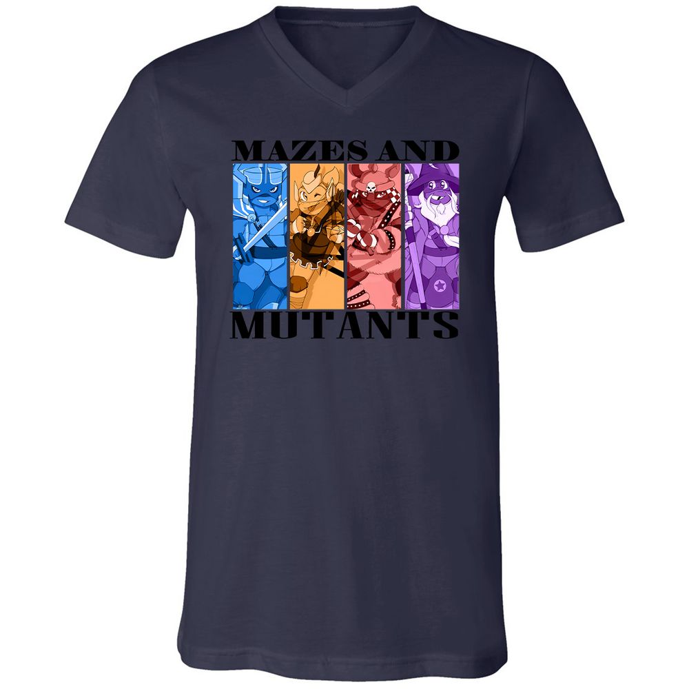 Mazes & Mutants Unisex V-Neck T-Shirt - Navy - 9