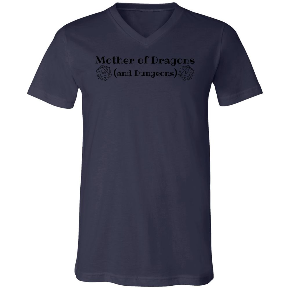 Mother Of Dragons Unisex V-Neck T-Shirt - Navy - 9