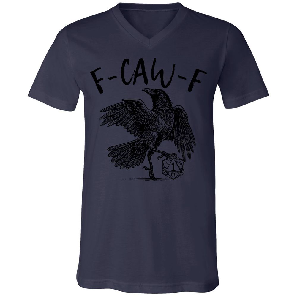 Unisex V-Neck T-Shirt - White - Navy - 9