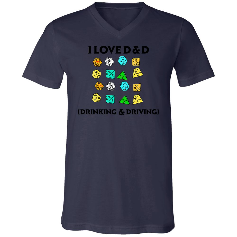 Drinking & Driving Unisex V-Neck T-Shirt - Navy - 9
