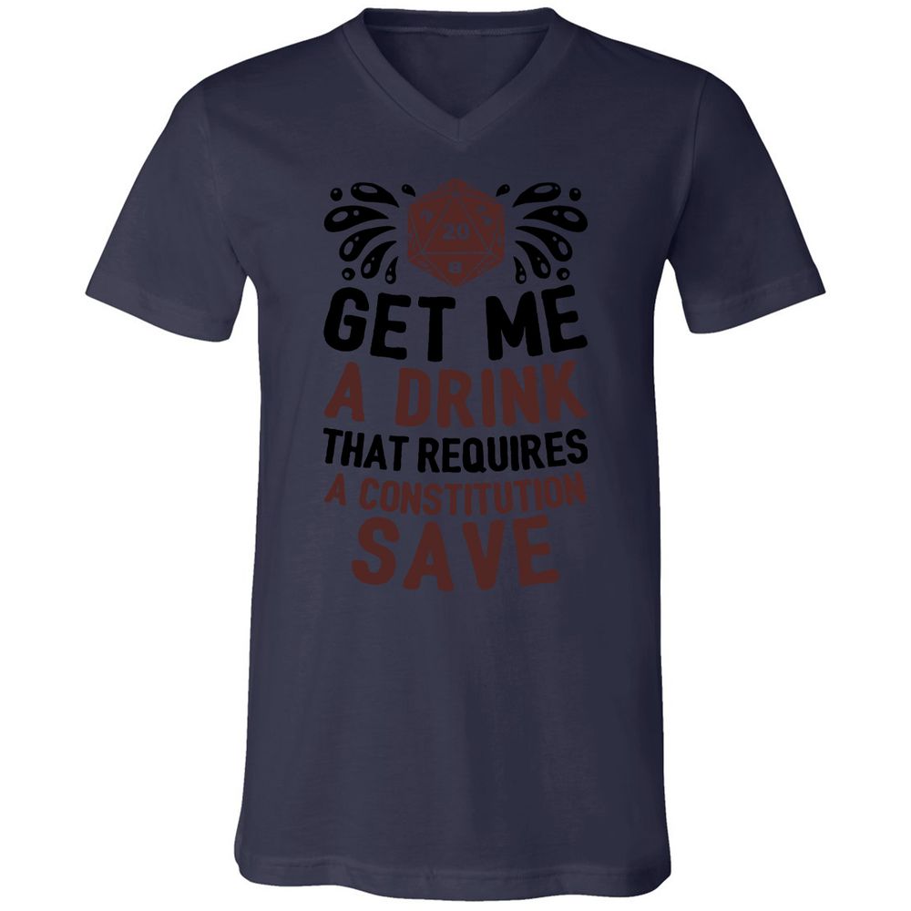 Get Me A Drink Unisex V-Neck T-Shirt - Navy - 9