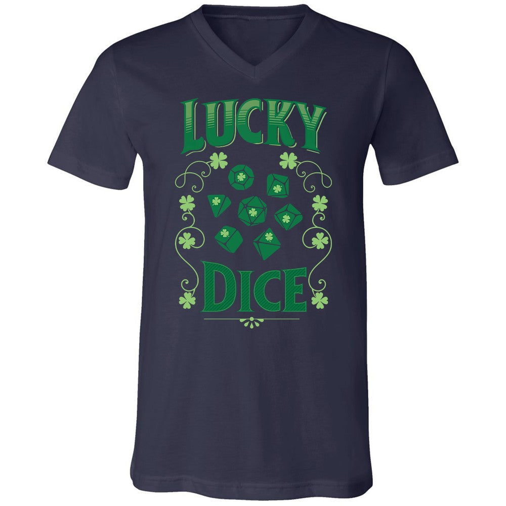 Lucky Dice Unisex V-Neck T-Shirt - Navy - 9
