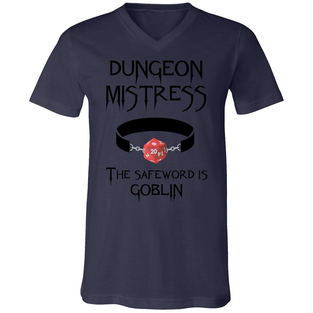Dungeon Mistress Unisex V-Neck T-Shirt - Navy - 9