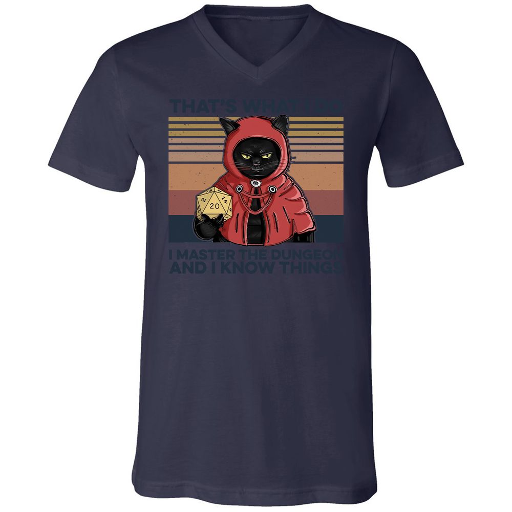 I Master The Dungeons Unisex V-Neck T-Shirt - Navy - 9