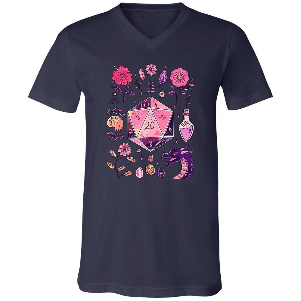 Mystic D20 Floral Dice Art - Navy - 9