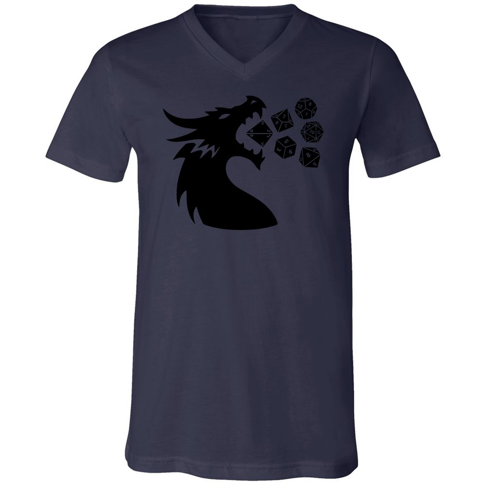 Pac And Dragon Unisex V-Neck T-Shirt - Navy - 9