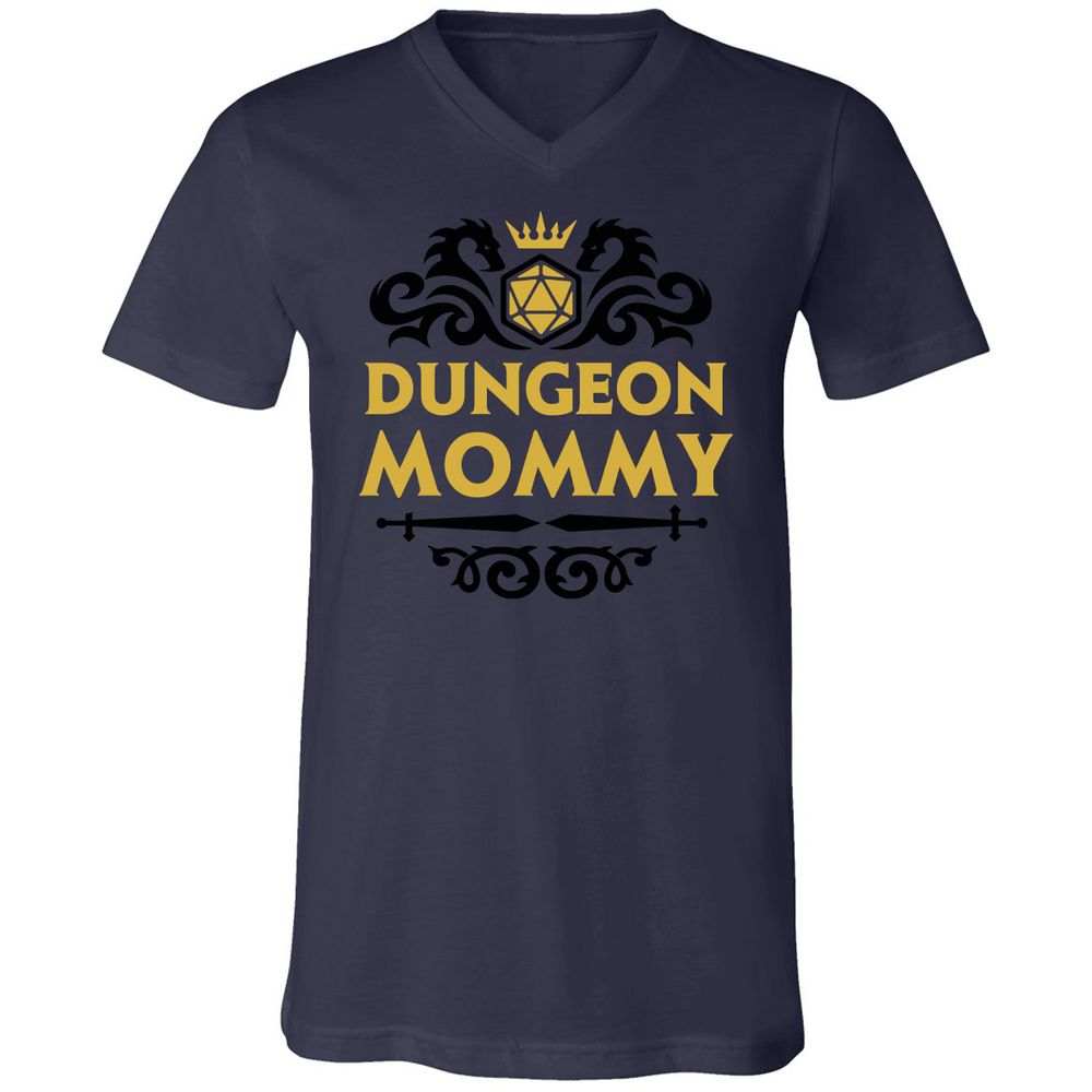 Dungeon Mommy Unisex V-Neck T-Shirt - Navy - 9