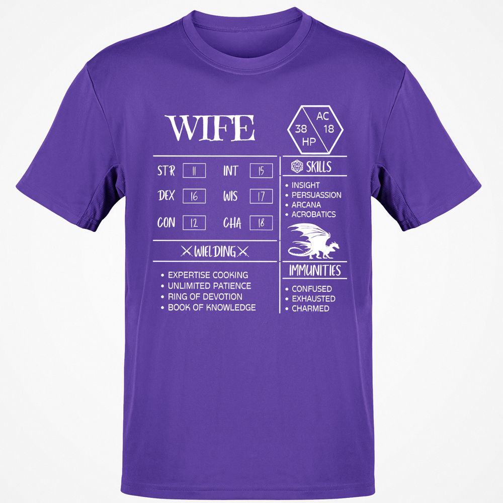 Wife Stats 2 Classic Unisex T-Shirt - Purple - 9