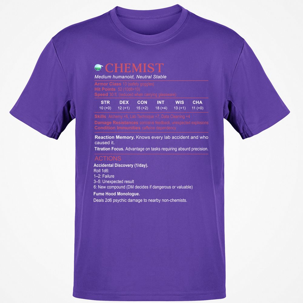 Chemist Stats Classic Unisex T-Shirt - Purple - 9