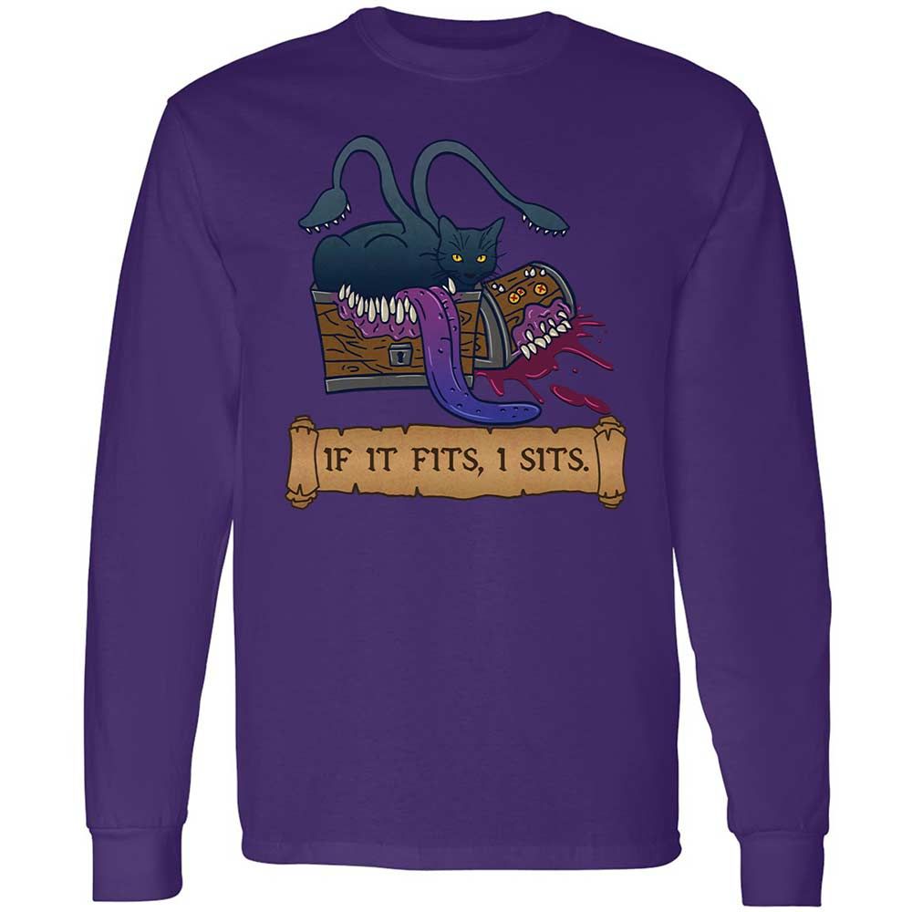 If It Fits I Sits Long Sleeve T-Shirt - Purple - 9
