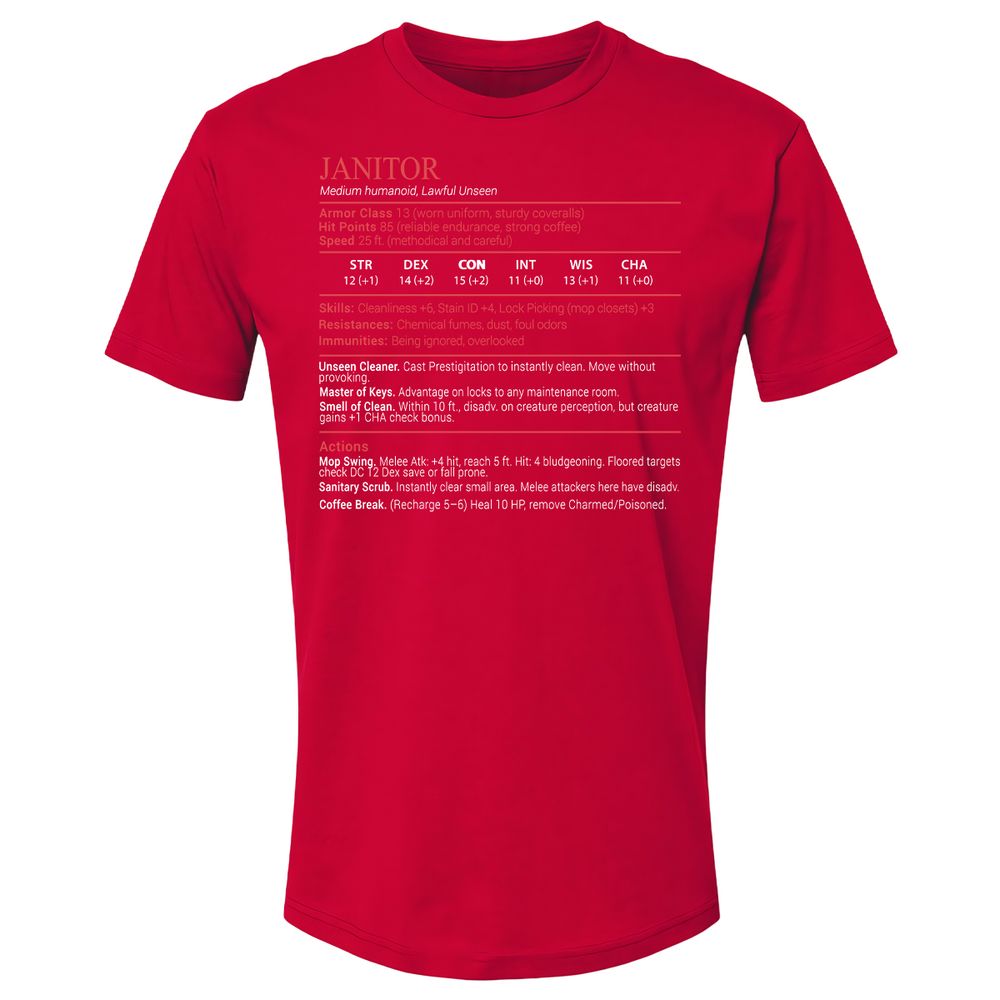 Janitor Stats Block - Red - 9