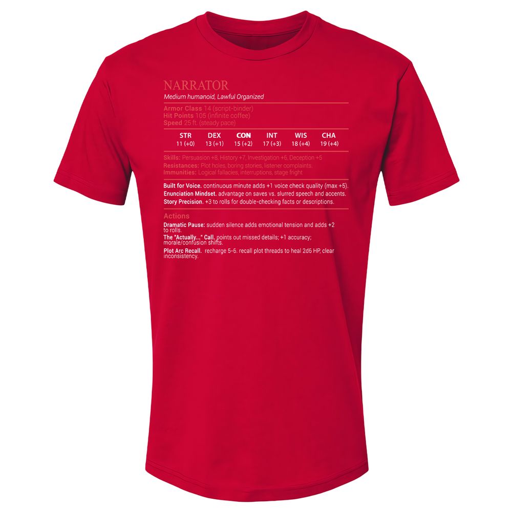 Narrator Stats Block - Red - 9