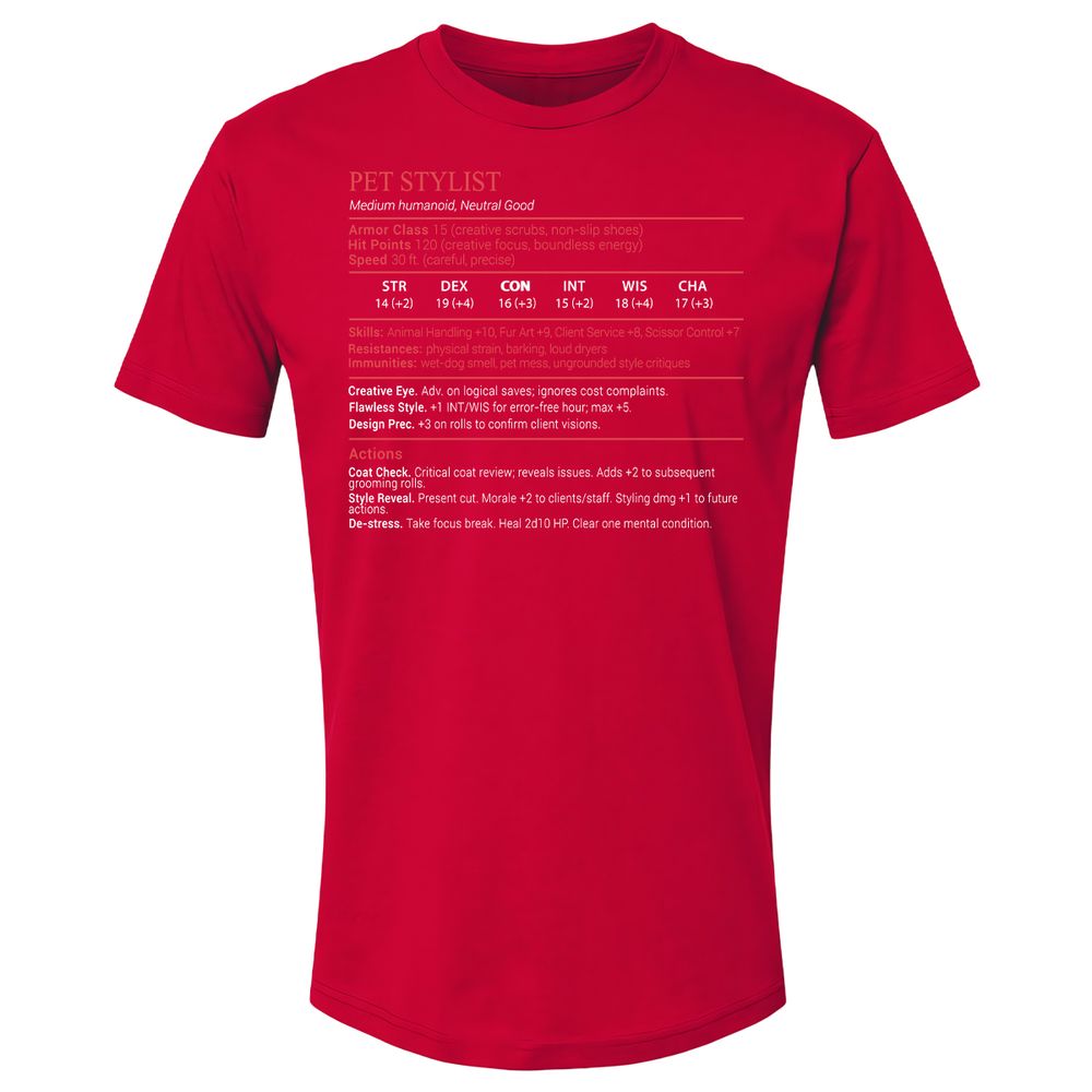 Pet Stylist Stats Block - Red - 9