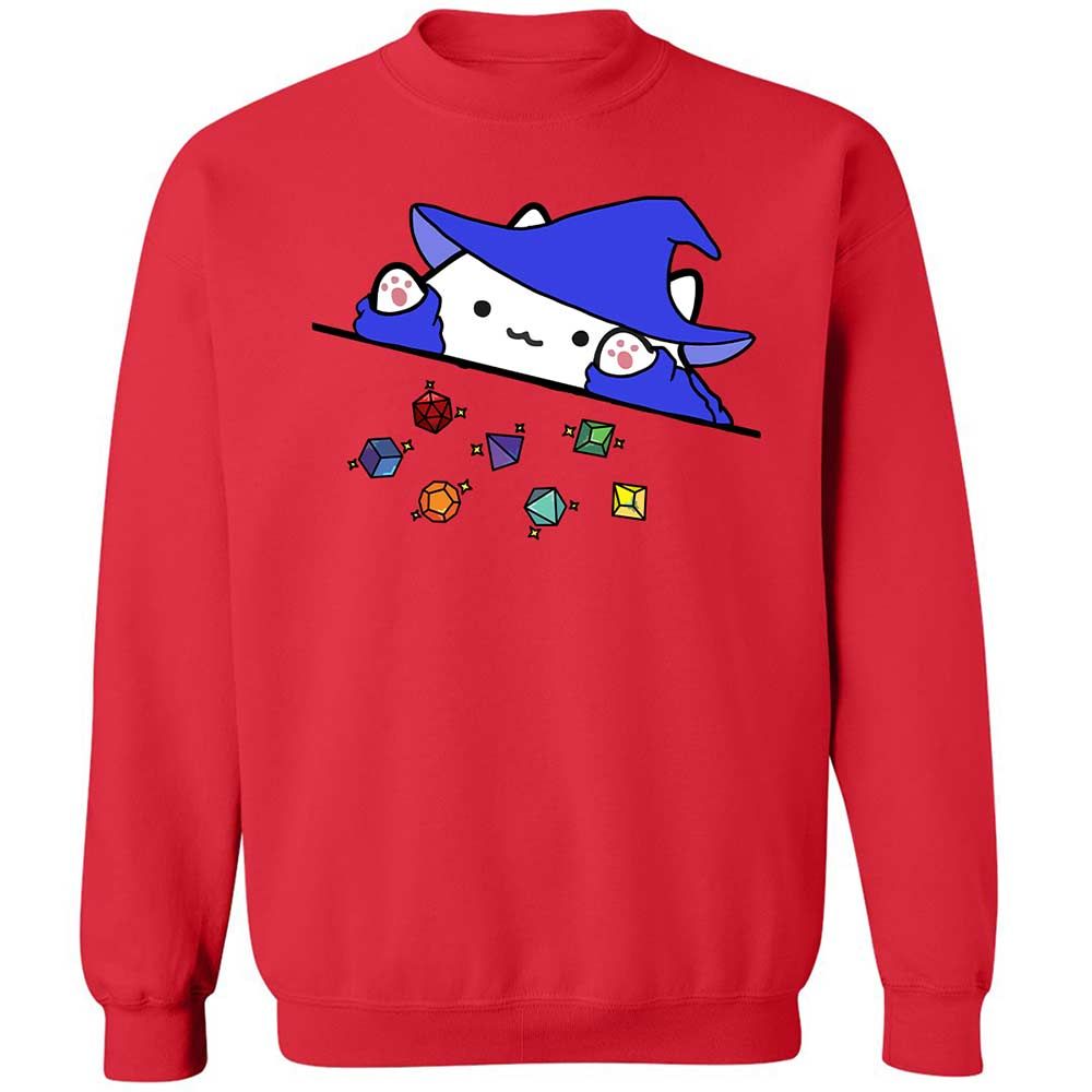 Cat Throws Dices Classic Unisex Sweatshirt - Red - 9