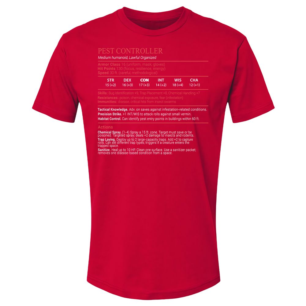 Pest Controller Stats Block - Red - 9