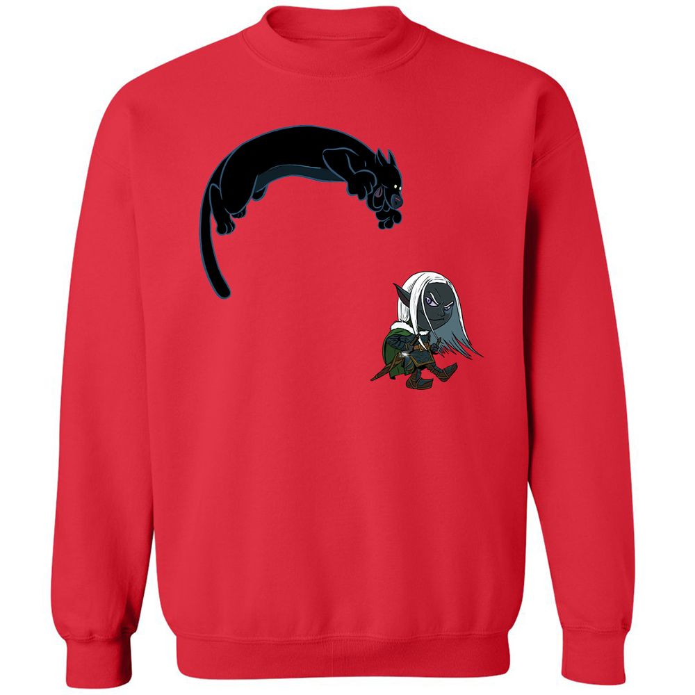Drizzt and Guenhwyvar Classic Unisex Sweatshirt - Red - 9