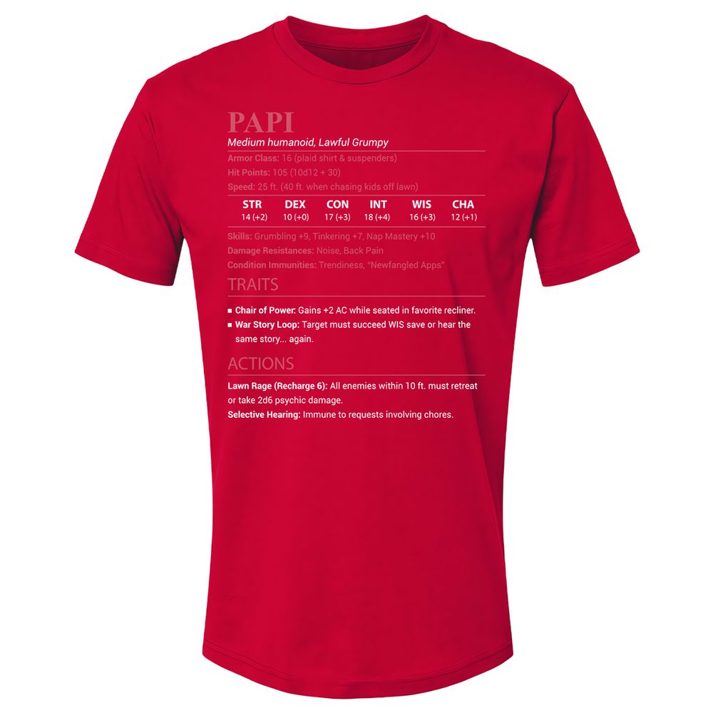 Papi Stats Premium Unisex T-Shirt - Red - 9