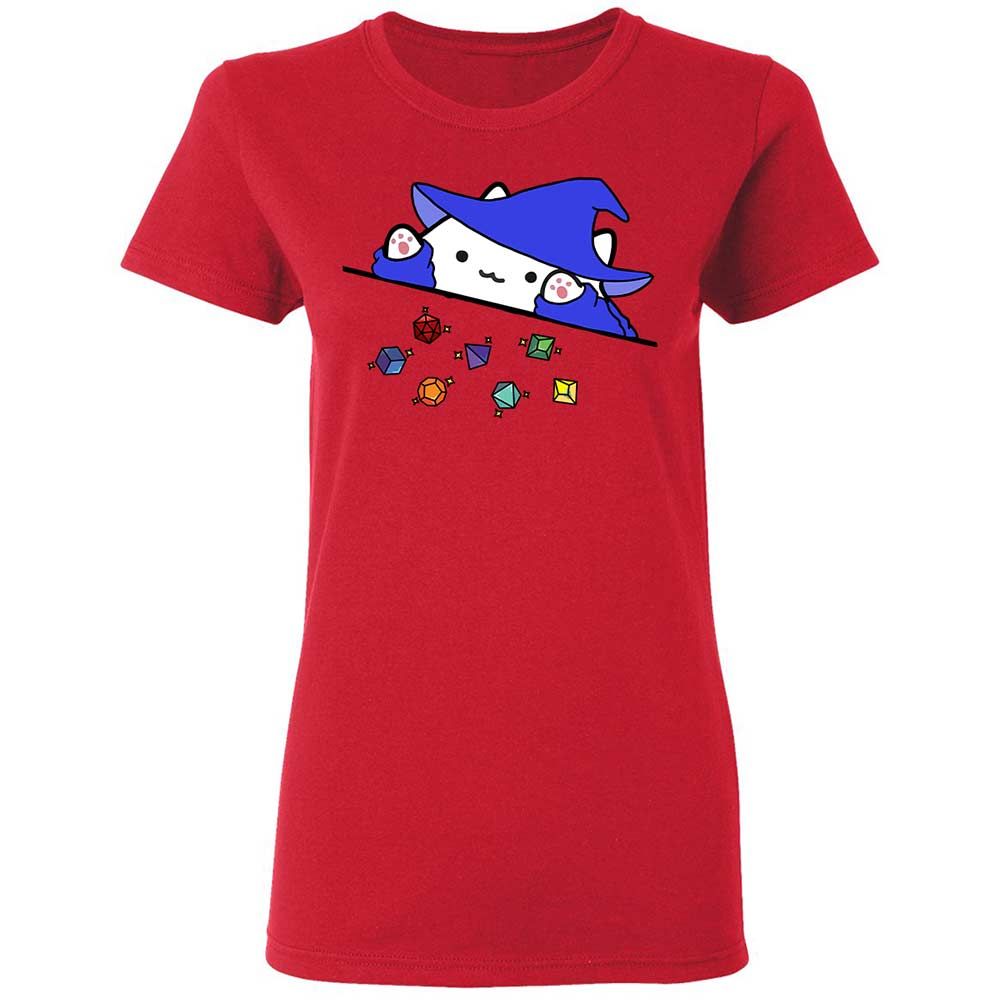 Cat Throws Dices Women's T-Shirt - Red - 9