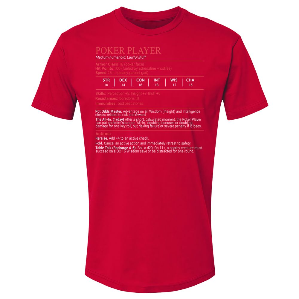 Poker Player Stats Block - Red - 9