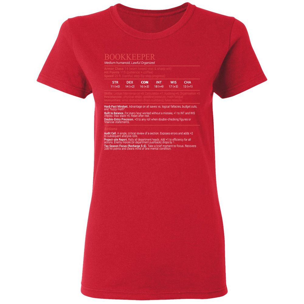 Bookkeepper Stats Block - Red - 9