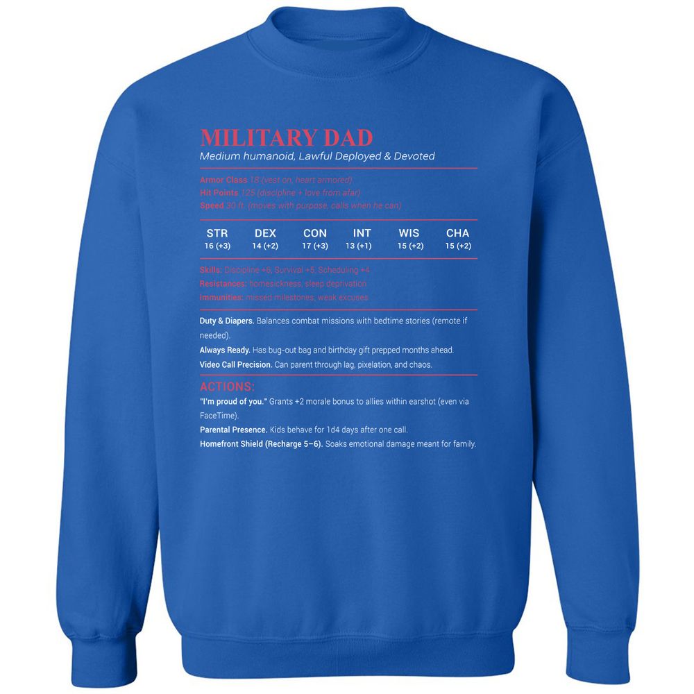 Military Dad Classic Unisex Sweatshirt - Royal - 9