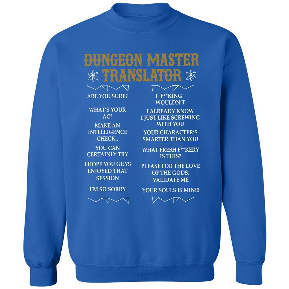 Dungeon Master Translator Classic Unisex Sweatshirt - Royal - 9