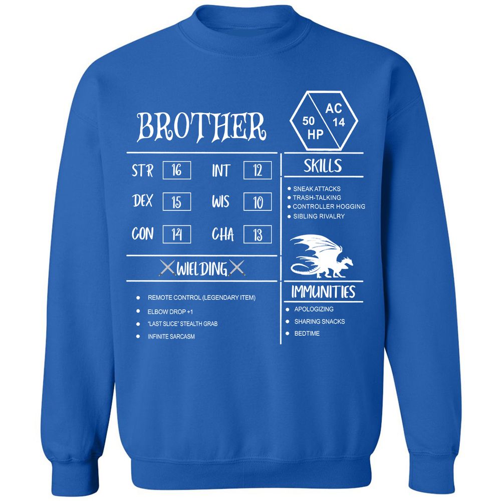Brother Stats Classic Unisex Sweatshirt - Royal - 9