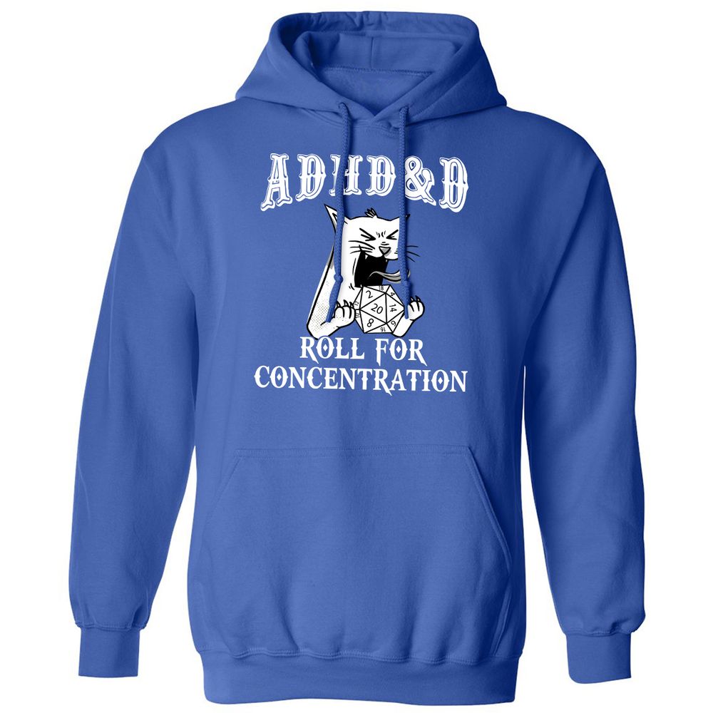 Cat ADHD&D Roll For Concentration Classic Unisex Hoodie - Royal - 9